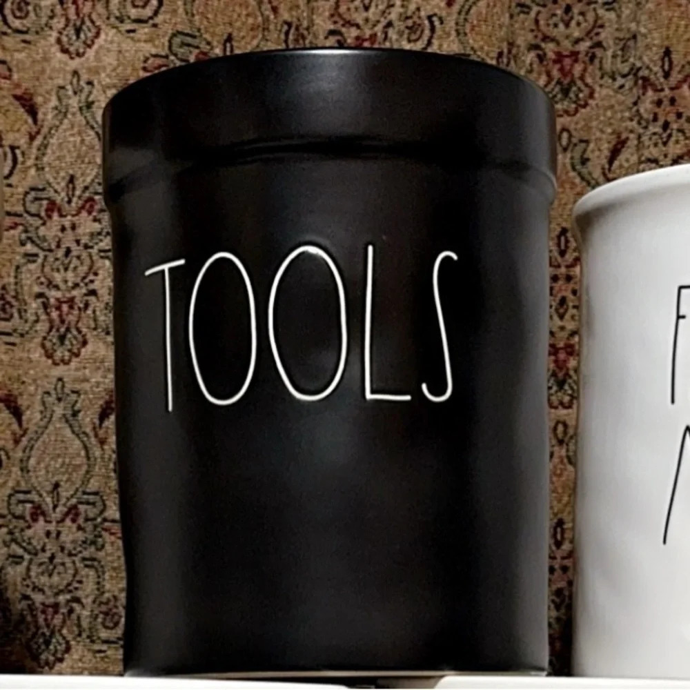 Rae Dunn Collection by Magenta Kitchen Utensil Holder/Crock TOOLS (black)